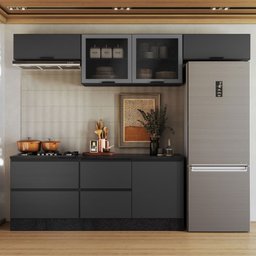 Cozinha Modulada Etna 5 Peças com Tampo 6 Portas Poliman Móveis - 2