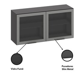 Cozinha Modulada Etna 5 Peças com Tampo 6 Portas Poliman Móveis - 4