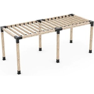 Pérgola Popsteel Club Dupla Fixa com Teto Ripado Slim