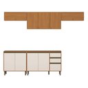 Ver imagem 2 de Cozinha Compacta Venaly 10 Portas 2 Gavetas 4 Prateleiras Cinamomo/Off White - Henn