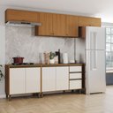 Ver imagem 1 de Cozinha Compacta Venaly 10 Portas 2 Gavetas 4 Prateleiras Cinamomo/Off White - Henn