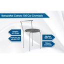 Ver imagem 3 de Sala de Jantar Completa Mesa Dobrável e 4 Banquetas 105 Prata/branco - Prata/preto - Carraro