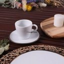 Ver imagem 2 de Jogo 6 Xícaras com Pires 200ml Chá Café Porcelana Tramontina Canyon 12 Peças