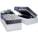 Ver imagem 1 de Cama Box Baú Solteiro: Colchão Molas Anjos MasterPocket Ensacadas Bluse Sea + Base CRC Courano White