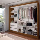 Ver imagem 2 de Guarda-roupa Casal Colie 3 Portas 3 Gavetas com Espelho Cinamomo/off White - Panorama Móveis