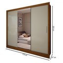 Ver imagem 4 de Guarda-roupa Casal Colie 3 Portas 3 Gavetas com Espelho Cinamomo/off White - Panorama Móveis