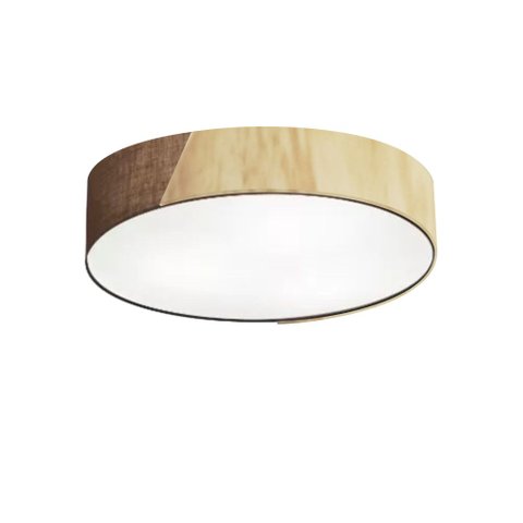Plafon Luminária de teto decorativa para casa, MD-3076 nórdicas em tecido e madeira 3 lâmpadas - Caf