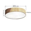 Ver imagem 2 de Plafon Luminária de teto decorativa para casa, MD-3076 nórdicas em tecido e madeira 3 lâmpadas - Caf