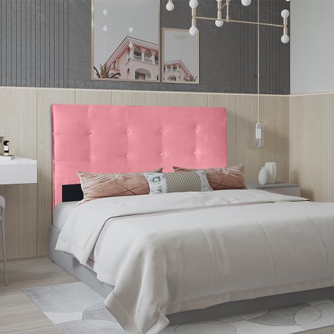 Cabeceira Solteiro 0,90m Berlim Suede Rosa Dal Poz Estofados