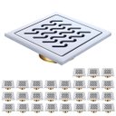 Ver imagem 1 de Ralo Inox 10x10 Banheiro Kit 27 Uni Lavabo Anti Odor Anti Inseto Jardim Quintal Duravel Seguro Higie