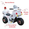 Moto Infantil Elétrica Branca com Baú Sons de Sirene Policia e Bateria Recarregável 6v Zippy - 2