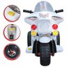 Moto Infantil Elétrica Branca com Baú Sons de Sirene Policia e Bateria Recarregável 6v Zippy - 3