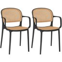 Ver imagem 1 de Kit 2 Cadeiras de Jantar Roma Prática com Braços para Sala e Cozinha - Preto