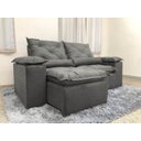 Ver imagem 3 de Sofá Retrátil e Reclinável 2,00m em Tecido Veludão C/ Pillow Nos Braços Athenas - Montagem Inclusa:c