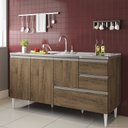 Ver imagem 3 de Balcão para Pia de 1,50 Mt Aracaju com Gavetão Castanho