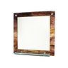 ESPELHO PARA BANHEIRO COM PRATELEIRA 40CM X 40CM MADEIRA RUSTICA - 1