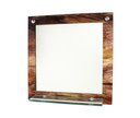 Ver imagem 1 de ESPELHO PARA BANHEIRO COM PRATELEIRA 40CM X 40CM MADEIRA RUSTICA