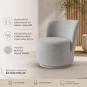 Ver imagem 2 de Kit 2 Poltronas Lia Compacta Orgânica Bouclé Moderna Confortável Sala Espera Recepção Consultório Ha