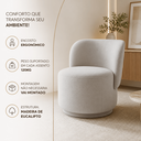 Ver imagem 3 de Kit 2 Poltronas Lia Compacta Orgânica Bouclé Moderna Confortável Sala Espera Recepção Consultório Ha