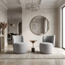 Ver imagem 1 de Kit 2 Poltronas Lia Compacta Orgânica Bouclé Moderna Confortável Sala Espera Recepção Consultório Ha