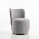 Ver imagem 5 de Kit 2 Poltronas Lia Compacta Orgânica Bouclé Moderna Confortável Sala Espera Recepção Consultório Ha