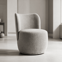 Ver imagem 6 de Kit 2 Poltronas Lia Compacta Orgânica Bouclé Moderna Confortável Sala Espera Recepção Consultório Ha