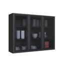 Ver imagem 1 de Armário Aéreo Cozinha 120 Cm Diamante 3 Portas com Vidro Chumbo - Indékes