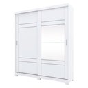 Ver imagem 1 de Guarda Roupa Solteiro com Espelho 2 Portas Verg Flex Branco/Rosa Chá - Henn