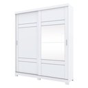 Ver imagem 1 de Guarda Roupa Solteiro com Espelho 2 Portas Verg Flex Branco/rosa Chá - Henn