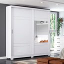 Ver imagem 2 de Guarda Roupa Solteiro com Espelho 2 Portas Verg Flex Branco/Rosa Chá - Henn