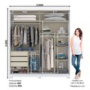 Ver imagem 4 de Guarda Roupa Solteiro com Espelho 2 Portas Verg Flex Branco/Rosa Chá - Henn