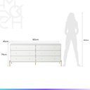 Ver imagem 6 de Conjunto 2 Mesas de Cabeceira e Cômoda 6 Gavetas Jasper - Branco c/ Dourado