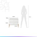 Ver imagem 7 de Conjunto 2 Mesas de Cabeceira e Cômoda 6 Gavetas Jasper - Branco C/ Dourado