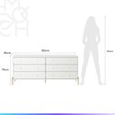 Ver imagem 6 de Conjunto 2 Mesas de Cabeceira e Cômoda 6 Gavetas Jasper - Branco C/ Dourado