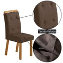 Ver imagem 6 de Mesa de Jantar Yasmin 180cm Tampo com Vidro 6 Cadeiras Carol Veludo Marrom/nat/off/serig. Off