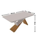 Ver imagem 4 de Mesa de Jantar Yasmin 180cm Tampo com Vidro 6 Cadeiras Carol Veludo Marrom/nat/off/serig. Off