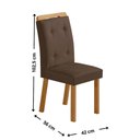 Ver imagem 3 de Mesa de Jantar Yasmin 180cm Tampo com Vidro 6 Cadeiras Carol Veludo Marrom/nat/off/serig. Off