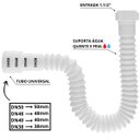 Ver mais imagens de Adaptador para Máquina de Lavar Louça + Sifão Sanfonado Universal + Abraçadeira 1" + Fita Veda Rosca
