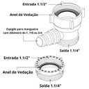 Ver imagem 3 de Adaptador para Máquina de Lavar Louça + Sifão Sanfonado Universal + Abraçadeira 1" + Fita Veda Rosca