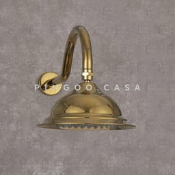Ducha Chuveiro Redondo Retro Inox 20cm Coari Pingoo.casa - Dourado - 3