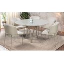 Ver imagem 2 de Kit Sala de Jantar Mesa Barcelona e 4 Cadeiras Aurora:135x135