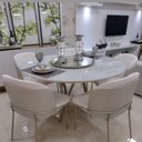 Ver imagem 1 de Kit Sala de Jantar Mesa Barcelona e 4 Cadeiras Aurora:135x135