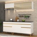Ver imagem 3 de Armário de Cozinha Compacta 190cm Veneza Multimóveis V3707 Branco/Dourado
