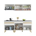 Ver imagem 6 de Armário de Cozinha Compacta 190cm Veneza Multimóveis V3707 Branco/Dourado