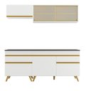 Ver imagem 7 de Armário de Cozinha Compacta 190cm Veneza Multimóveis V3707 Branco/Dourado