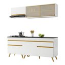 Ver imagem 1 de Armário de Cozinha Compacta 190cm Veneza Multimóveis V3707 Branco/Dourado