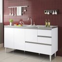 Ver imagem 3 de Balcão para Pia de 1,50 Mt Aracaju com Gavetão Branco