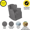 Ver imagem 4 de Poltrona Amamentação com Balanço e Puff Luxo Suede Manuela:Cinza