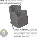 Ver imagem 5 de Poltrona Amamentação com Balanço e Puff Luxo Suede Manuela:Cinza