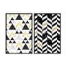 Kit 2 Quadros Decorativos 60x80cm Cada Canvas Geometricos Dourados Abg004 - 1